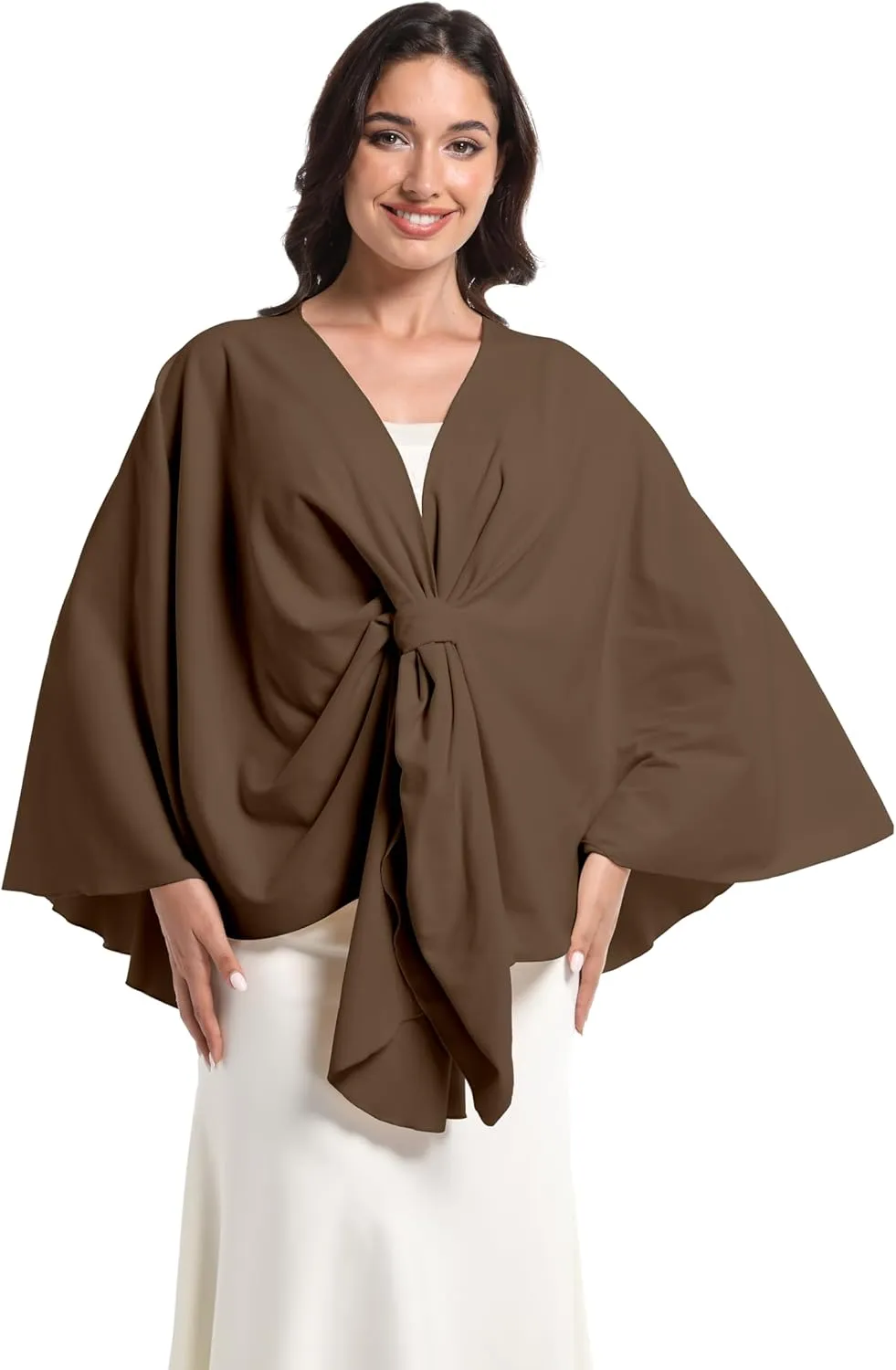 Elegant Shawl Wraps For Women, Warm Open Front Poncho, Cashmere Like Bat Sleeve Ladies Shawls For Winter, Autumn