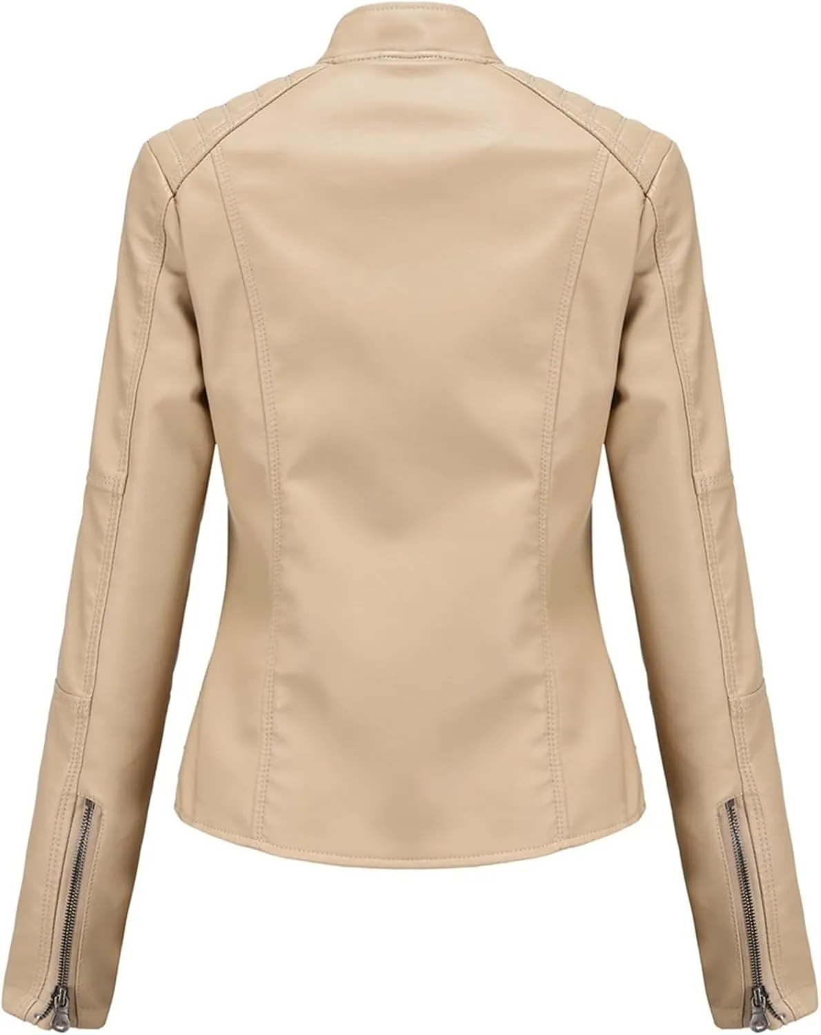 Faux Leather Jackets For Women Motorcycle PU Moto Biker Outwear CoatZip Leather Jackets For Women
