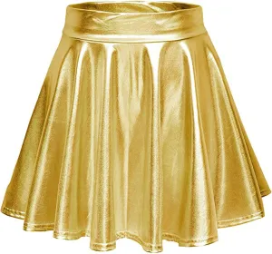 Flared Casual Pleated Fashion A-Line Women's Skirt Mini Shiny Skirt Skirt Overalls for Women Plaid