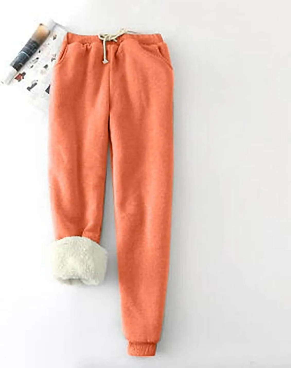Fleece Lined Pants for Women High Waisted Sweatpants Warm Jogger Sweat Pant Winter Thick Snow Pant with Pocket