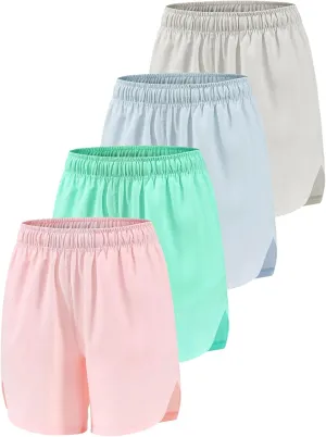 Girls Athletic Shorts with Pockets Running Shorts for Girl,Soccer Short for Kids Teens Basketball Workout