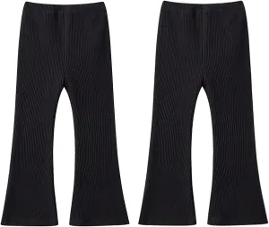 Girls Flare Leggings Stretch Ribbed Yoga Pants Elastic Bell Bottom Trousers High Waisted Dance Bootcut Pants 3-13T