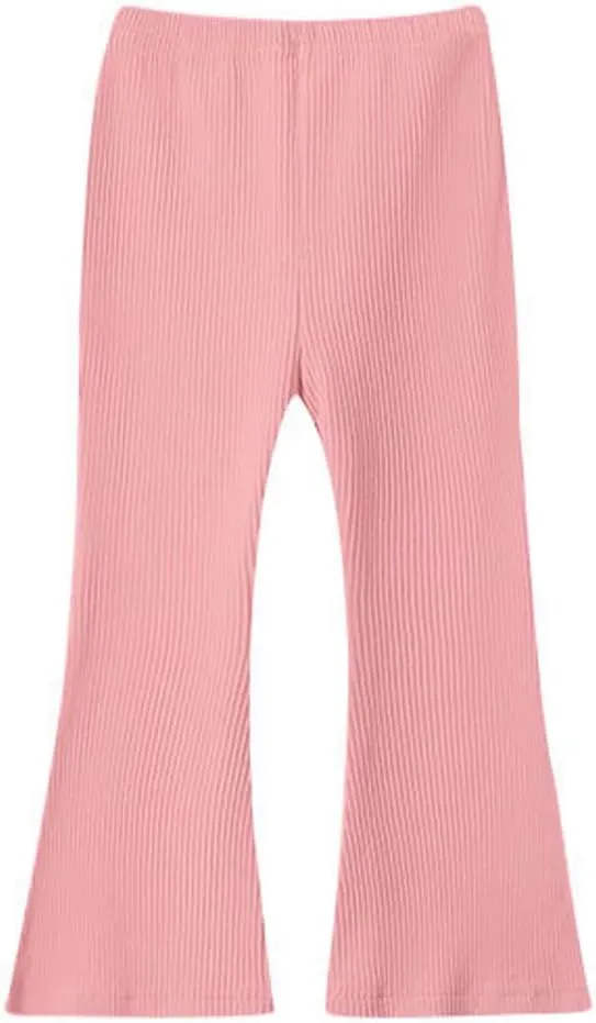 Girls Flare Leggings Stretch Ribbed Yoga Pants Elastic Bell Bottom Trousers High Waisted Dance Bootcut Pants 3-13T