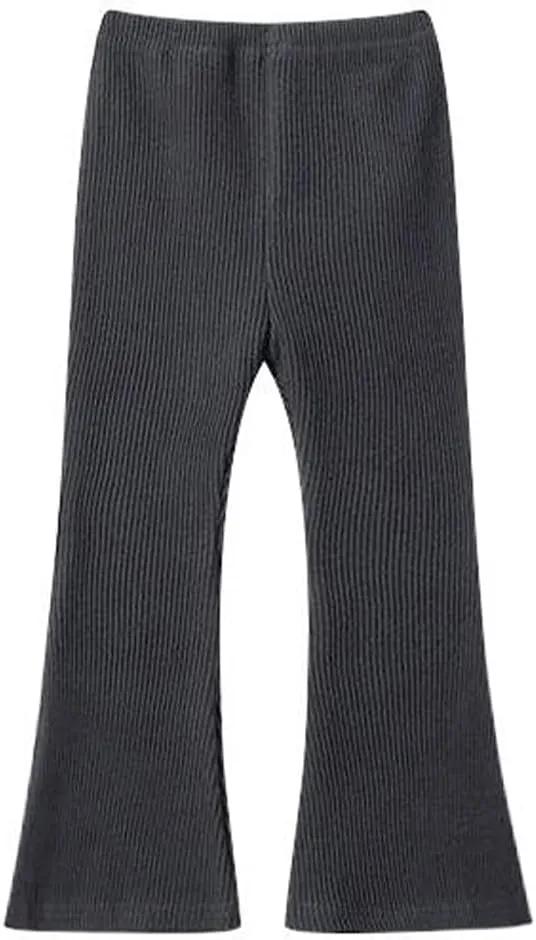 Girls Flare Leggings Stretch Ribbed Yoga Pants Elastic Bell Bottom Trousers High Waisted Dance Bootcut Pants 3-13T