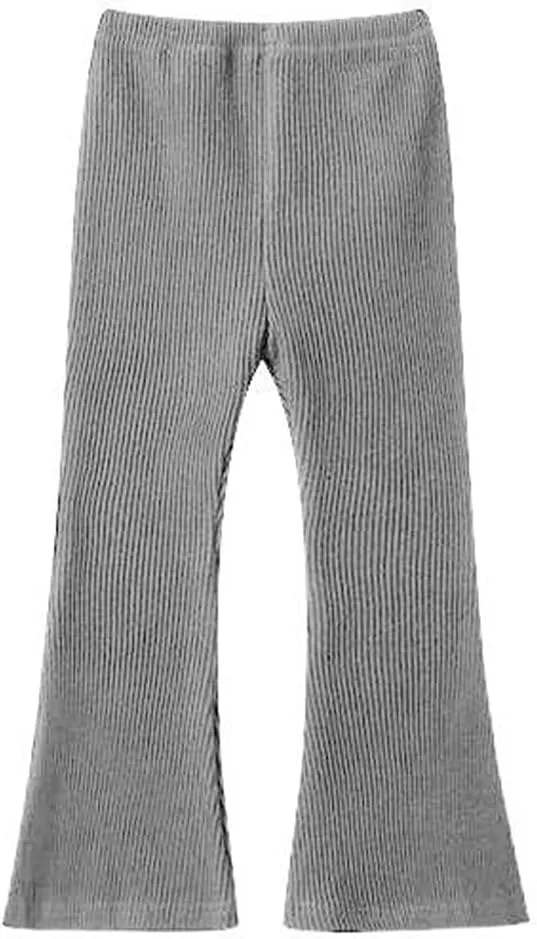Girls Flare Leggings Stretch Ribbed Yoga Pants Elastic Bell Bottom Trousers High Waisted Dance Bootcut Pants 3-13T
