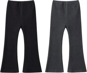 Girls Flare Leggings Stretch Ribbed Yoga Pants Elastic Bell Bottom Trousers High Waisted Dance Bootcut Pants 3-13T