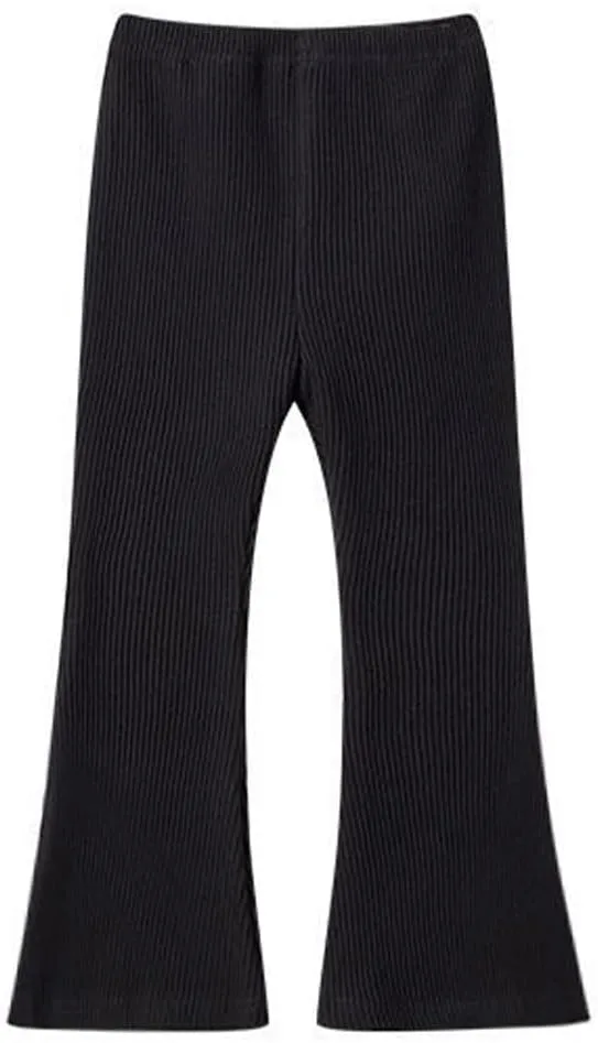 Girls Flare Leggings Stretch Ribbed Yoga Pants Elastic Bell Bottom Trousers High Waisted Dance Bootcut Pants 3-13T