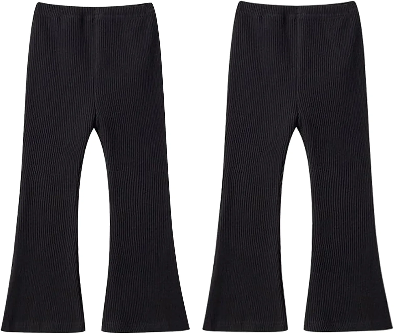 Girls Flare Leggings Stretch Ribbed Yoga Pants Elastic Bell Bottom Trousers High Waisted Dance Bootcut Pants 3-13T