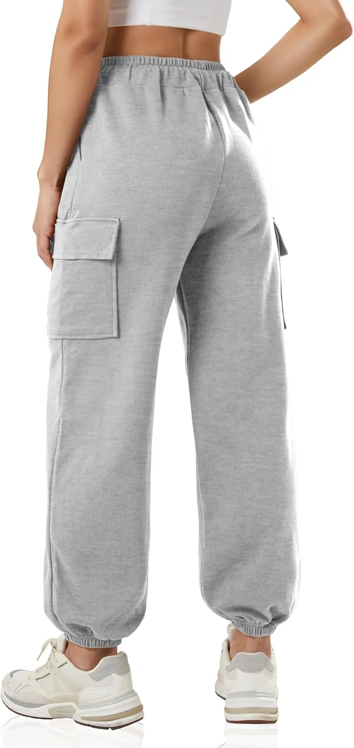 GIVON Women's Cargo Sweatpants Cotton Blend Loose Fit Elastic Bottom High Waist Jogger Pants