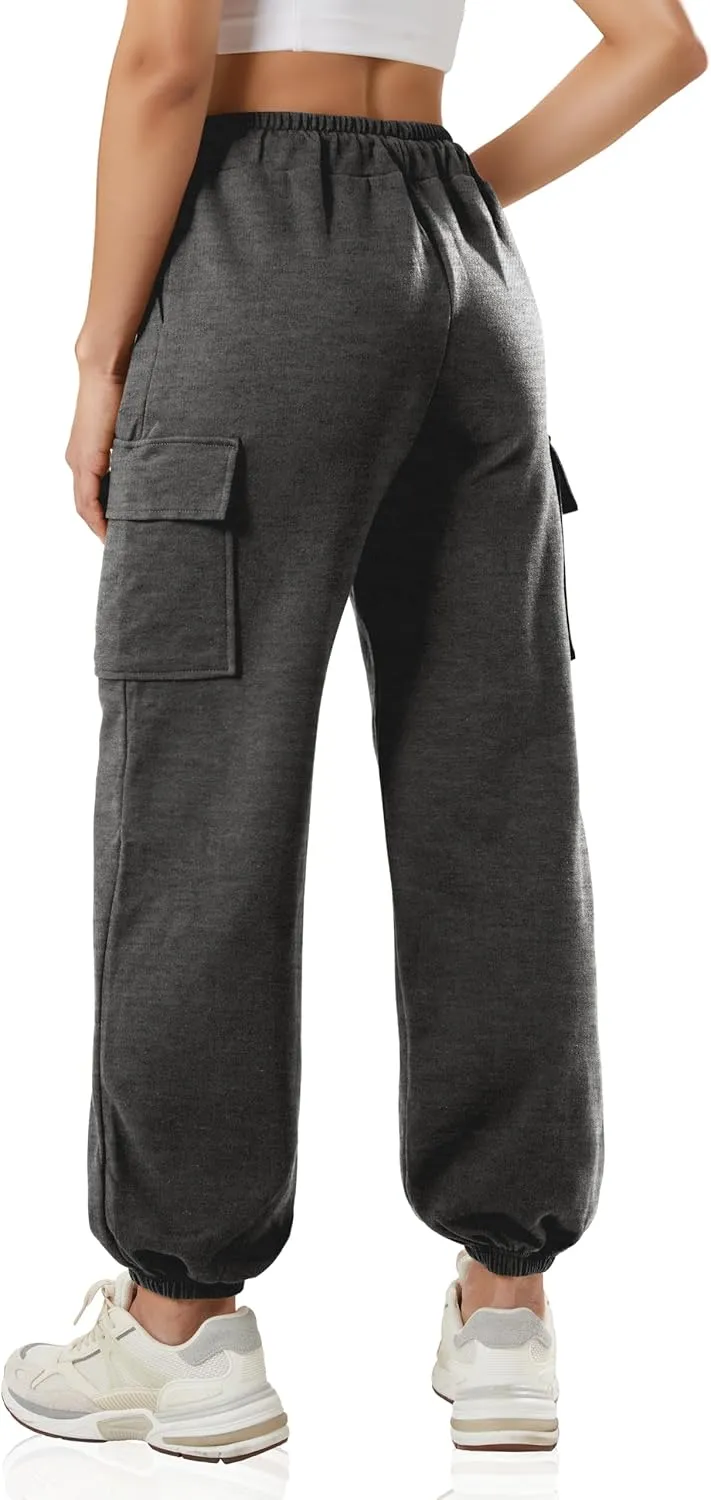 GIVON Women's Cargo Sweatpants Cotton Blend Loose Fit Elastic Bottom High Waist Jogger Pants
