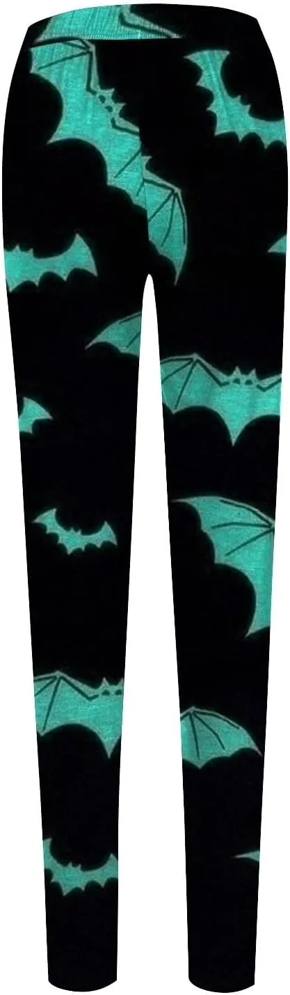 Halloween Leggings for Women High Waist Soft Stretchy Workout Plus Size Yoga Pants Tights Pumpkin Legging Slim