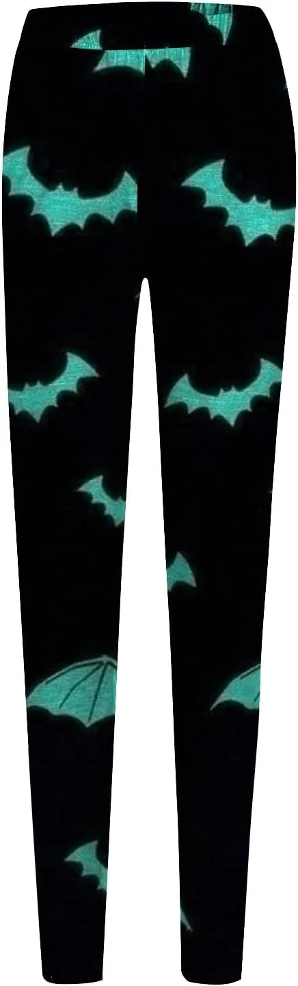 Halloween Leggings for Women High Waist Soft Stretchy Workout Plus Size Yoga Pants Tights Pumpkin Legging Slim