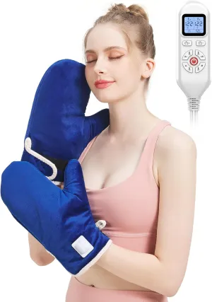 Heated Gloves for Arthritis Hands - Electric Heating Mittens 30s Fast Heat Therapy for Carpal Tunnel Pain Relief - Hand Heating Pad Treatment Wrist Fingers 10-90Min Auto Shut Off & 86℉-158℉ Temp