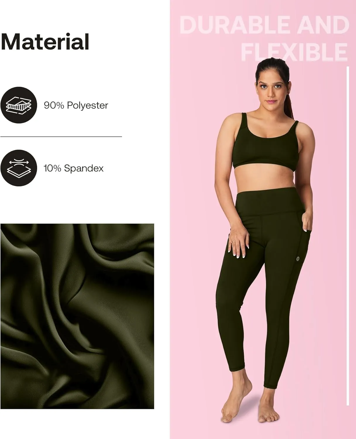 High-Waisted Yoga Pants  Buttery Soft, Tummy Control Leggings with Pockets for Workout & Casual Wear