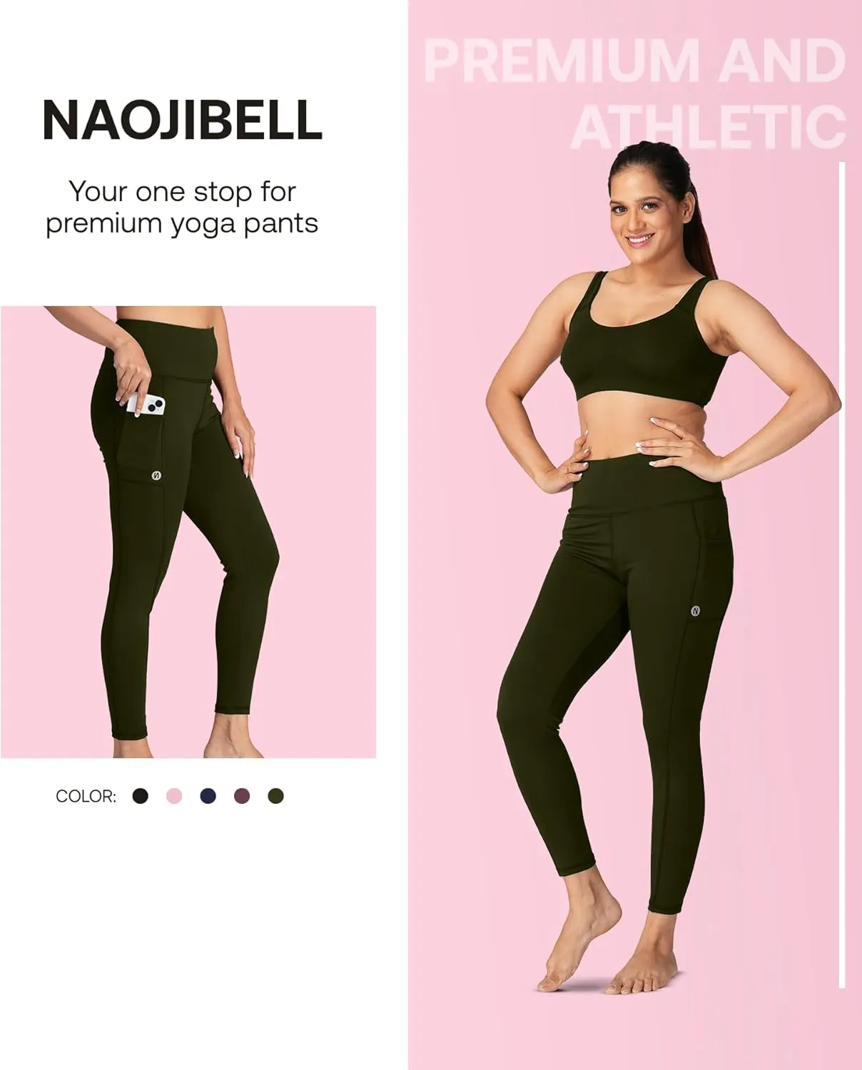High-Waisted Yoga Pants  Buttery Soft, Tummy Control Leggings with Pockets for Workout & Casual Wear