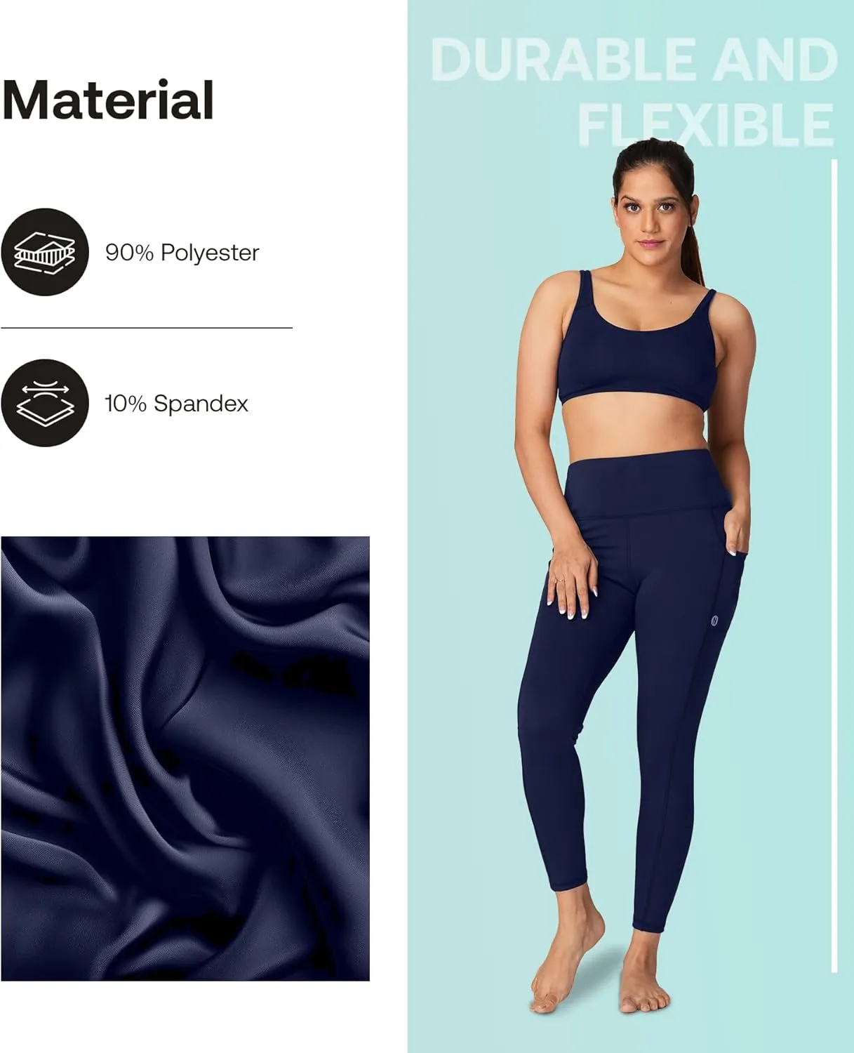 High-Waisted Yoga Pants  Buttery Soft, Tummy Control Leggings with Pockets for Workout & Casual Wear
