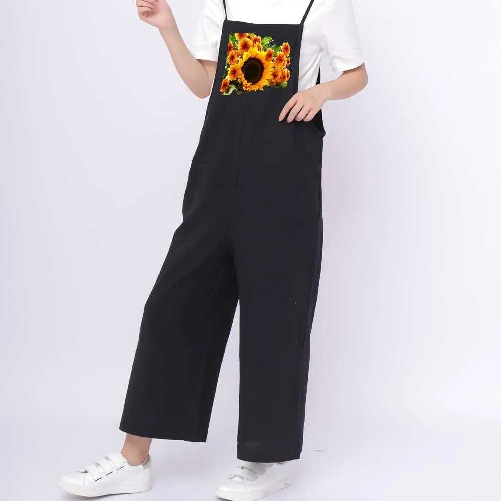 IMAYONDIA Women's Jumpsuits Casual Long Rompers Wide Leg Baggy Bibs Overalls Pants S-5XL