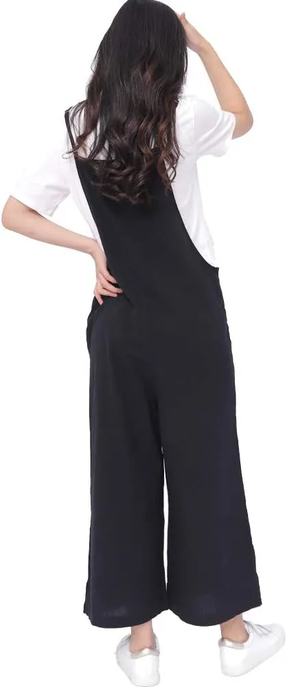 IMAYONDIA Women's Jumpsuits Casual Long Rompers Wide Leg Baggy Bibs Overalls Pants S-5XL