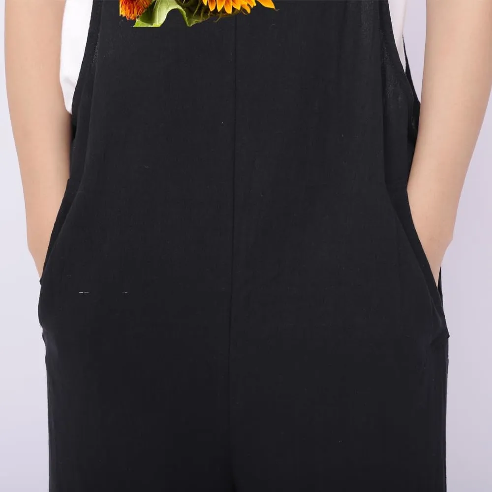 IMAYONDIA Women's Jumpsuits Casual Long Rompers Wide Leg Baggy Bibs Overalls Pants S-5XL