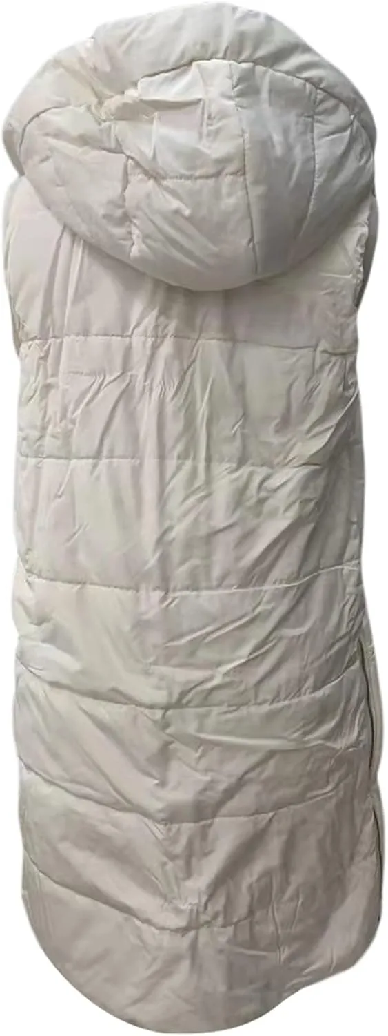 IMISSILLEB Women's Long Puffer Vest Hooded Coats Thick Sleeveless Full-Zip Jacket Fall Winter Coat Outerwear with Pockets