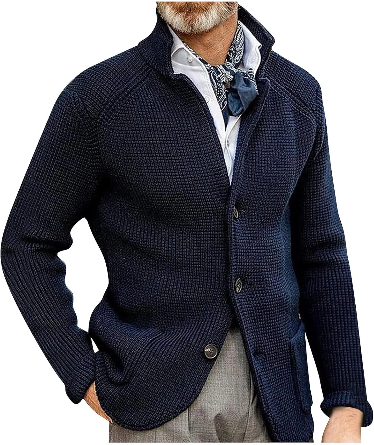 Jackets for Men Autumn and Winter Men's Fashion Loose Cardigan Warm Lapel Jacket Sweaters Jackets