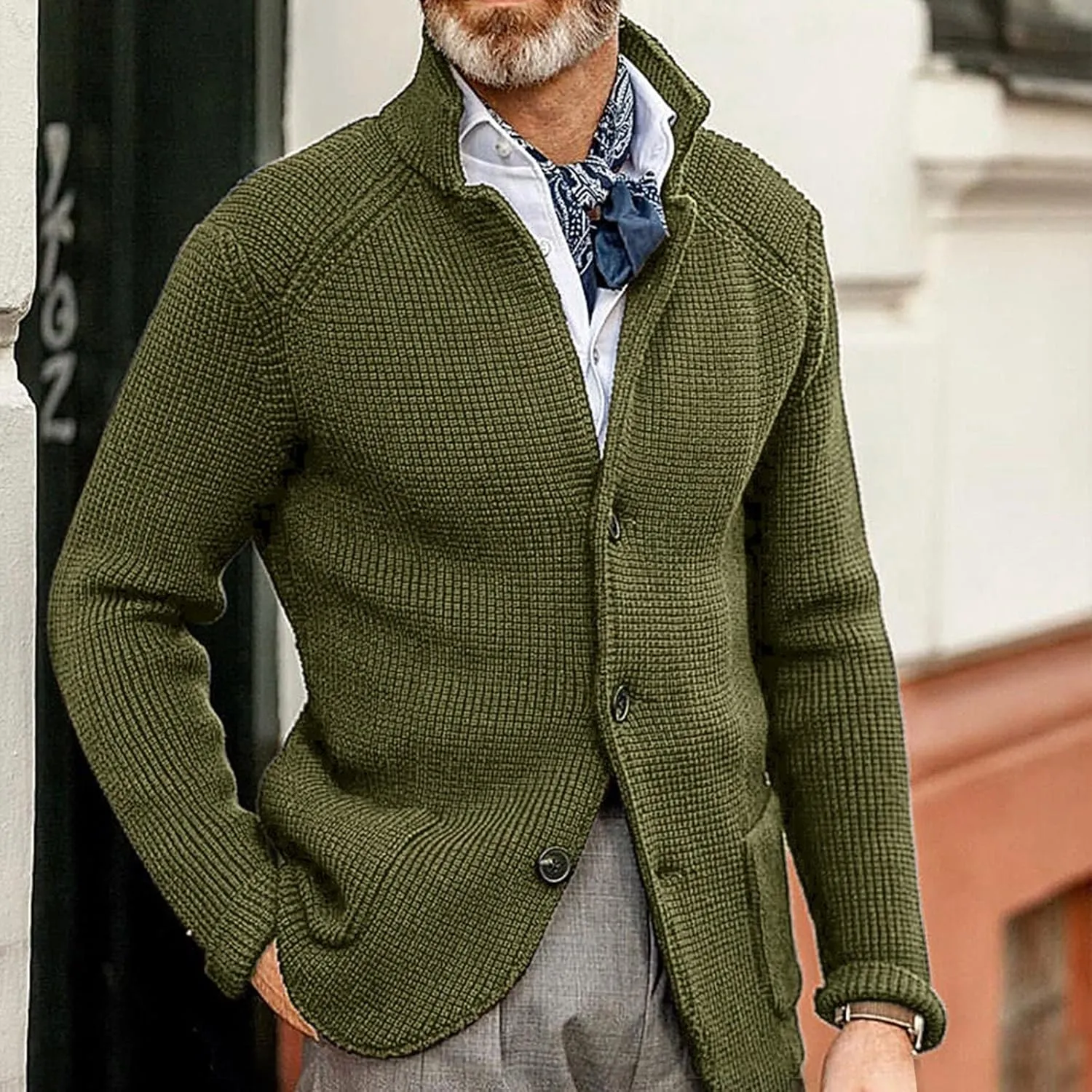 Jackets for Men Autumn and Winter Men's Fashion Loose Cardigan Warm Lapel Jacket Sweaters Jackets