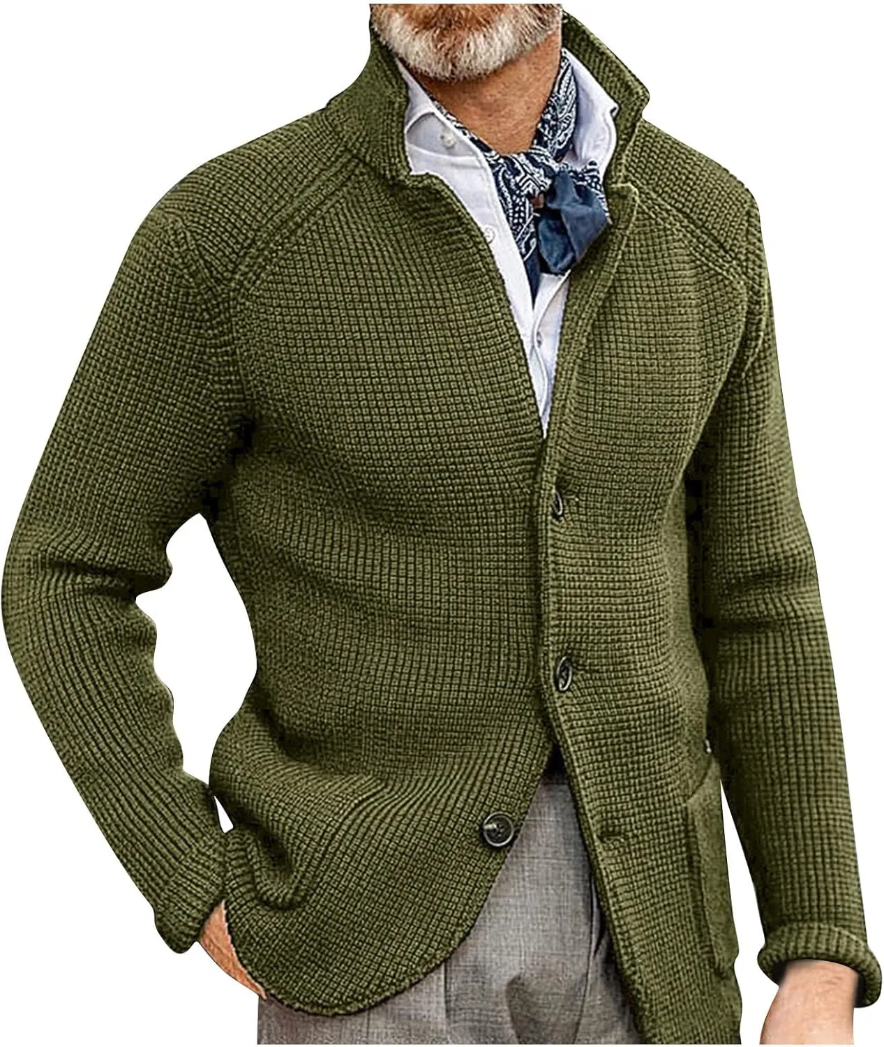Jackets for Men Autumn and Winter Men's Fashion Loose Cardigan Warm Lapel Jacket Sweaters Jackets