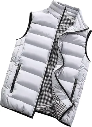 Jackets for Men Fall Winter Coats Padded Cotton Vest Warm Hooded Thick Tops Jacket Jackets