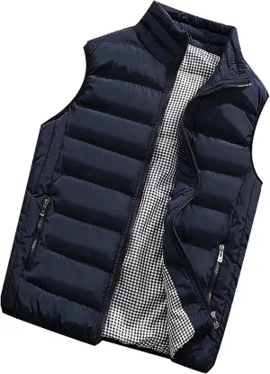 Jackets for Men Fall Winter Coats Padded Cotton Vest Warm Hooded Thick Tops Jacket Jackets
