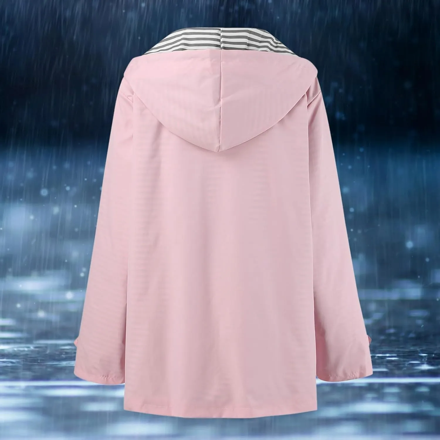 Jackets for Women Fall Winter Regular Fit Windproof Waterproof Rain Coats Full Zip Outdoor Windbreaker Jacket with Pockets