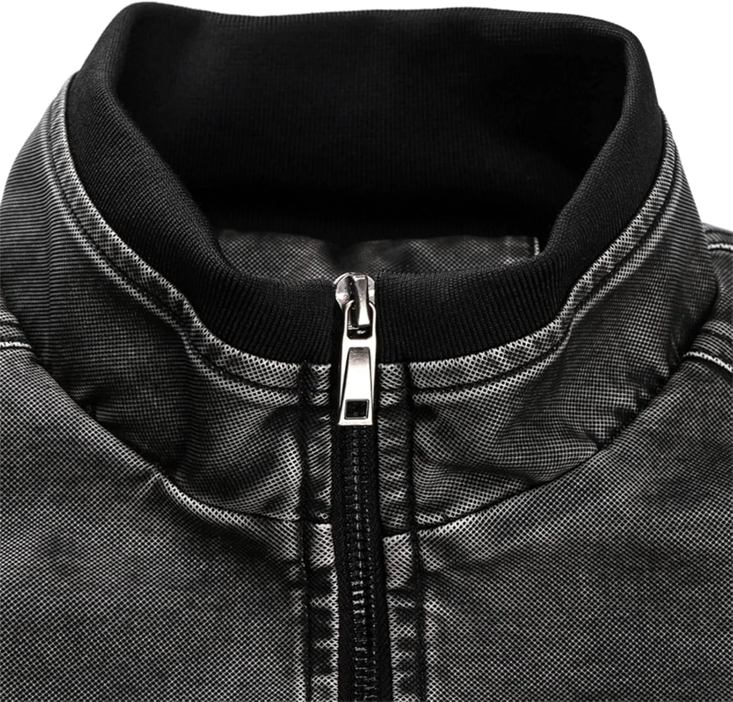 JEShifangjiusu Men'S Distressed Denim Jackets Classic Full Zipper Trucker Jean Coat Vintage Long Sleeve Jackets Outerwear