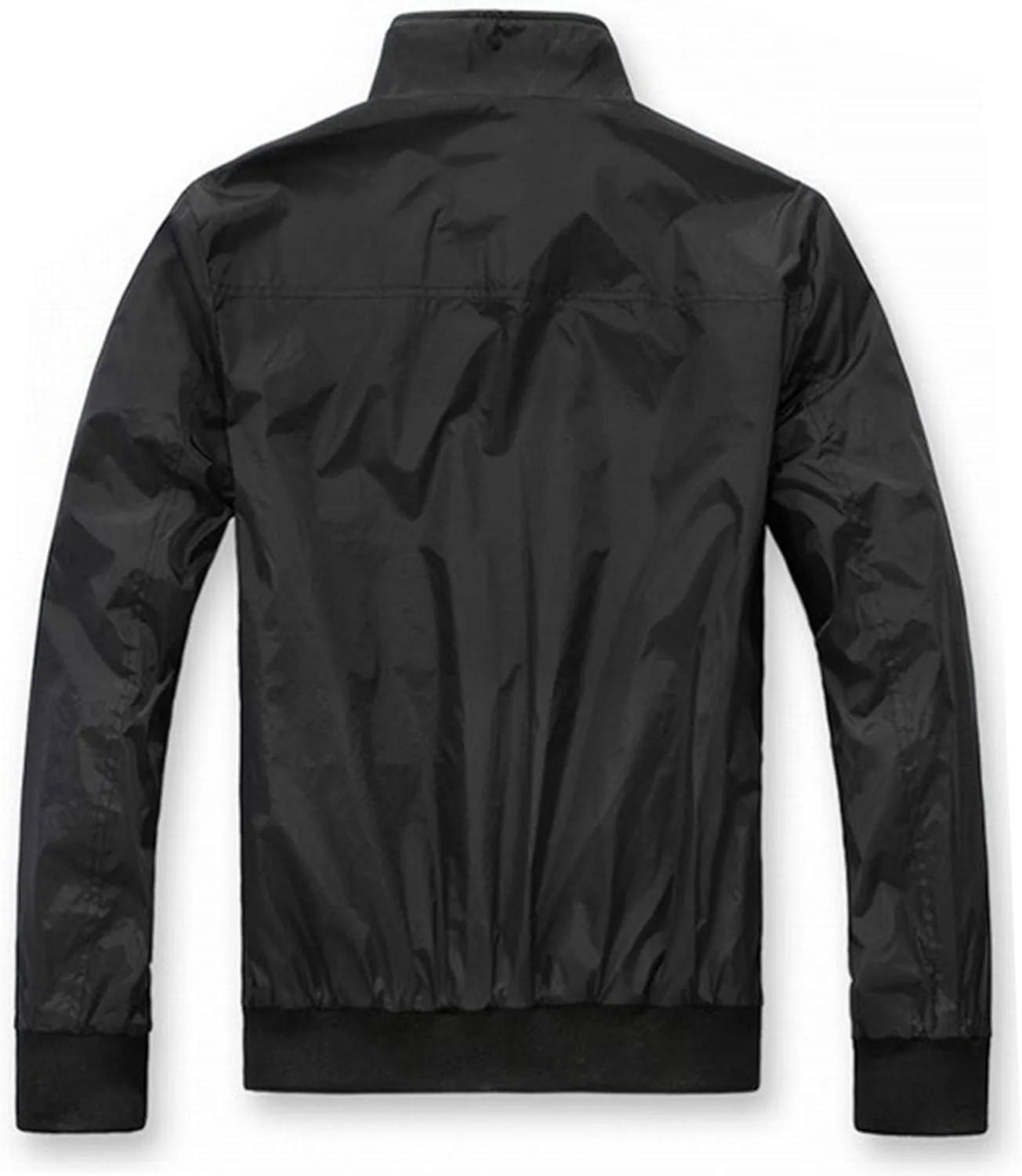 JEsilunmaMY Men's Casual Business Jackets Full Zip Stand Collar Lightweight Jackets Windproof Windbreaker Bomber Coat