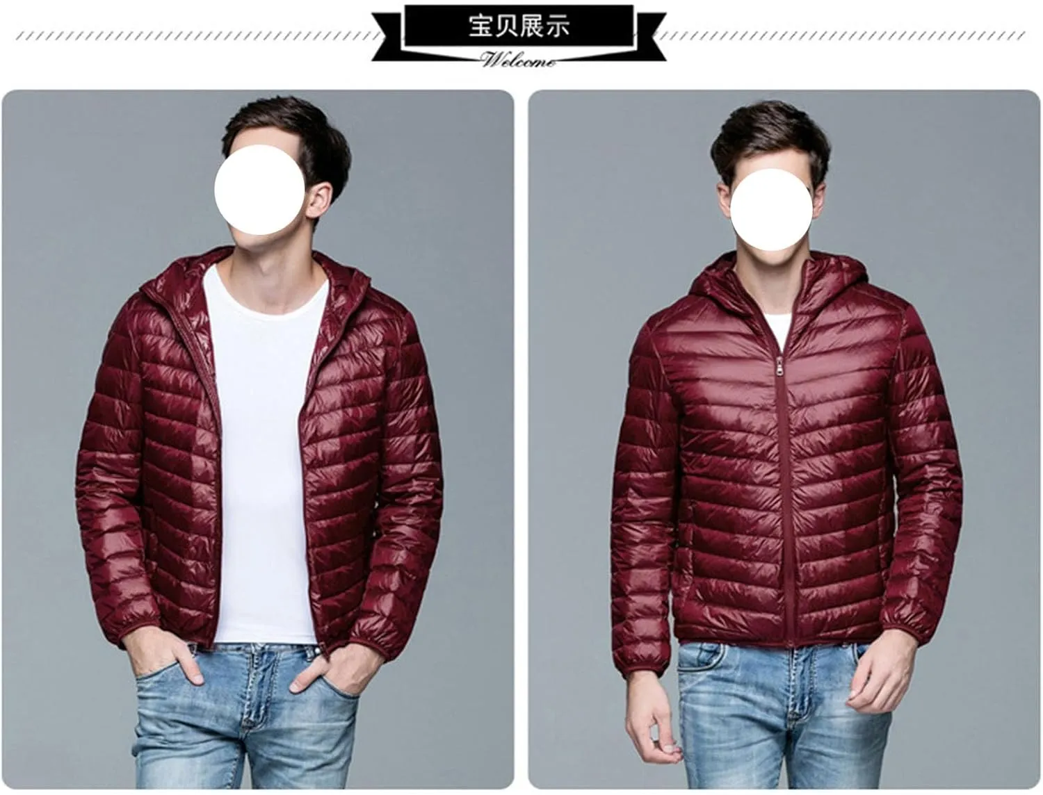 JEsilunmaMY Men's Puffer Jacket Cropped Down Coat Lightweight Zip Up Packable Puffer Jackets Slim Short Quilted Outwear