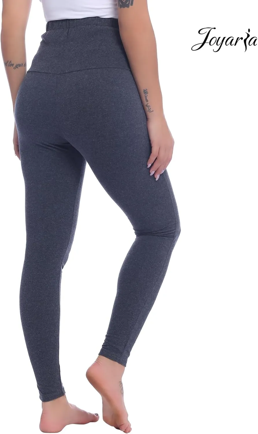 Joyaria Maternity Leggings Over The Belly Cotton Pregnancy Tight Pants Stretchy Comfy Yoga Workout Activewear S-XXL