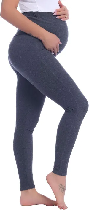 Joyaria Maternity Leggings Over The Belly Cotton Pregnancy Tight Pants Stretchy Comfy Yoga Workout Activewear S-XXL