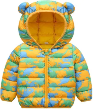 Kids Boys Girls Winter Puffer Jacket Hooded Kids Waterproof Packable Soft Coat Warm Thick Down Coats Outwear