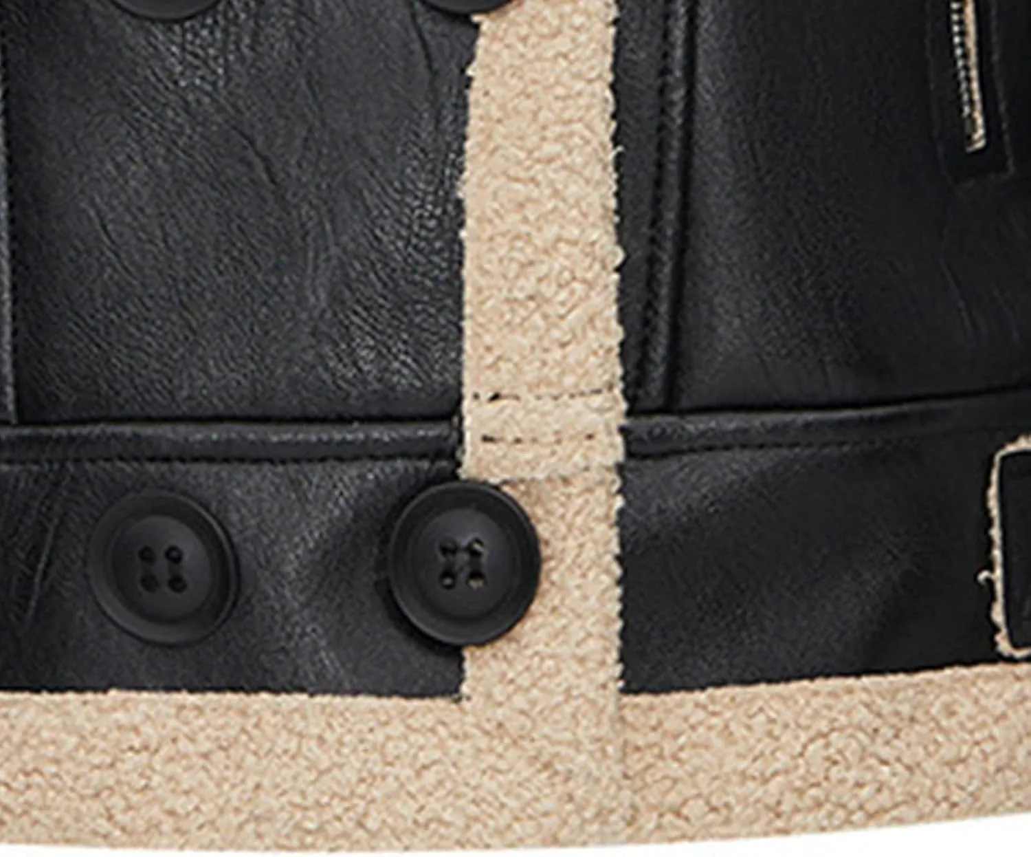 Leather Bomber Jacket Women Faux Shearling Jacket Fleece Sherpa Lined Winter Jacket PU Biker Coats Motorcycle Jacket