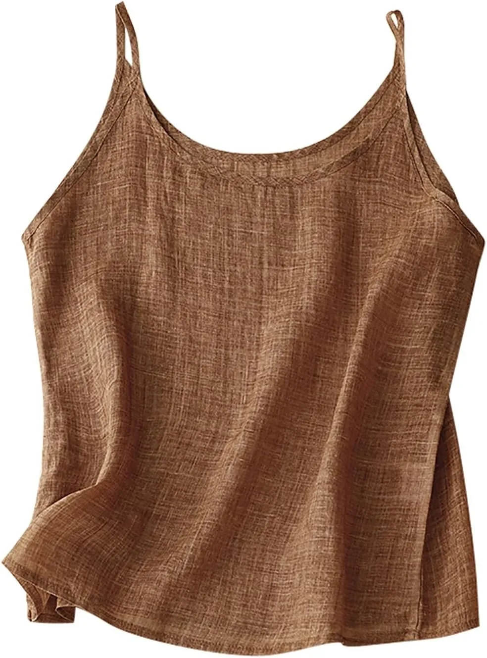 Linen Tank Tops for Women Loose Fit Spaghetti Strap Shirts Summer Casual Sleeveless Cami Tanks Flowy Camisole Tops