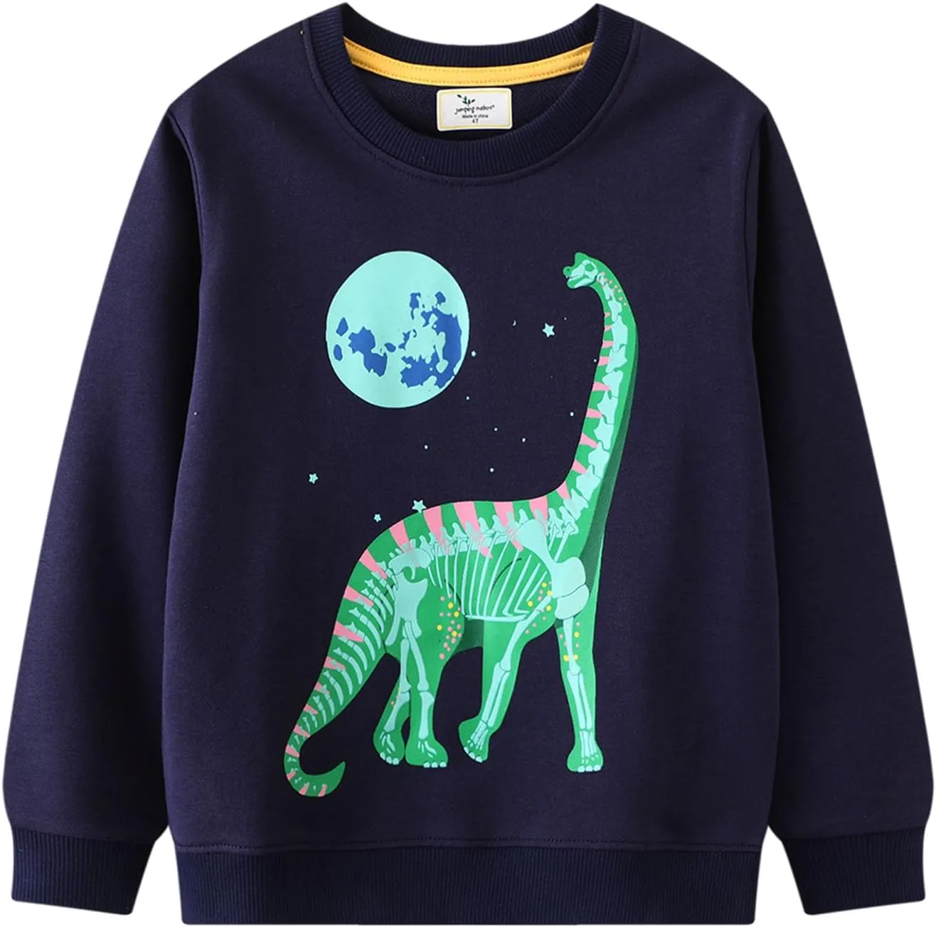 LOKTARC 2 Pack Toddler Boys Sweatshirts Patterned Long Sleeve Pullover Crewneck Tops Shirts