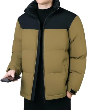 Maiyifu-GJ Men's Winter Puffer Jackets Warm Windproof Down Jacket for Men Thicken Quilted Padded Coat Windbreaker Outerwear