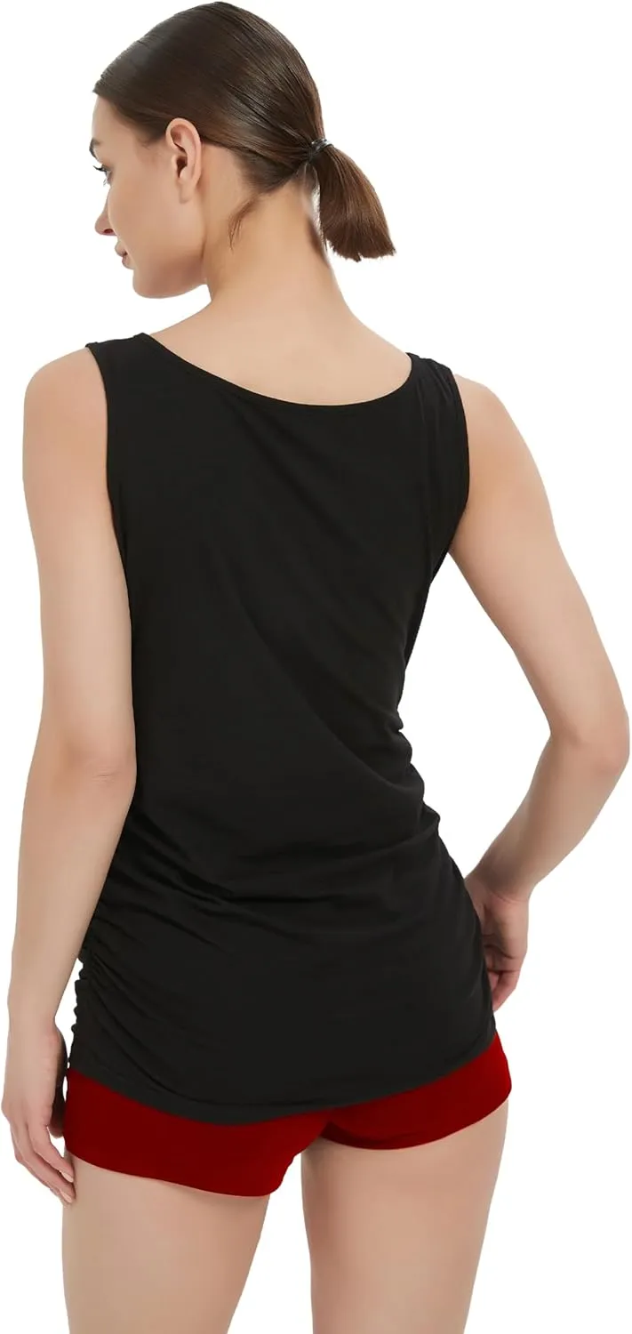Maternity Tank Top for Women Cotton Comfy SleevelessYoga Workout Pregnancy Basic Vest Athletic Mama Clothes