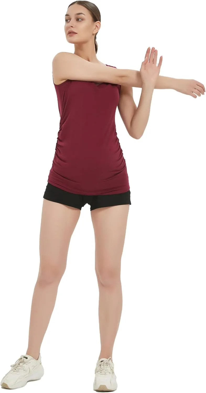 Maternity Tank Top for Women Cotton Comfy SleevelessYoga Workout Pregnancy Basic Vest Athletic Mama Clothes