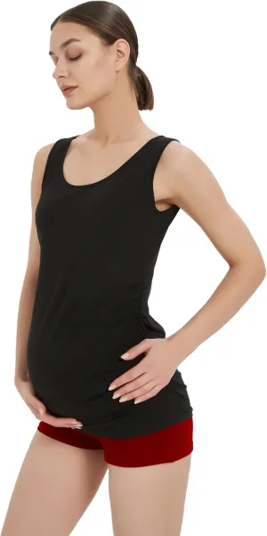 Maternity Tank Top for Women Cotton Comfy SleevelessYoga Workout Pregnancy Basic Vest Athletic Mama Clothes