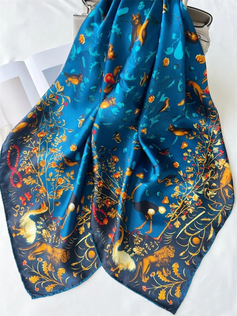 MEISEE 100% Pure Mulberry Silk Scarf 43”*43” Large Square Lightweight Headscarf Women’s Hair Wraps Shawls with Gift Packed