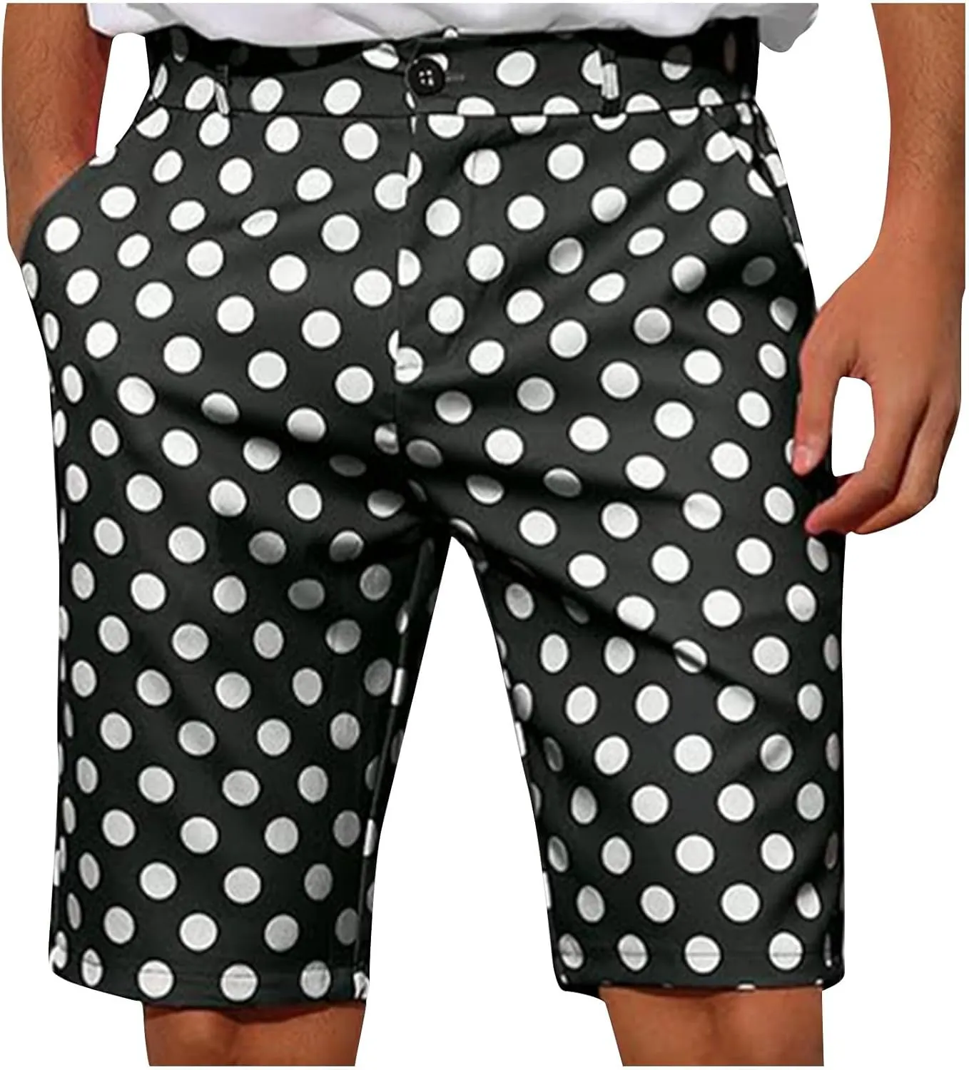 Men's Athletic Gym Shorts Quick Dry Dot Printed Casual Basketball Shorts with Pockets for Running Workout Activewear
