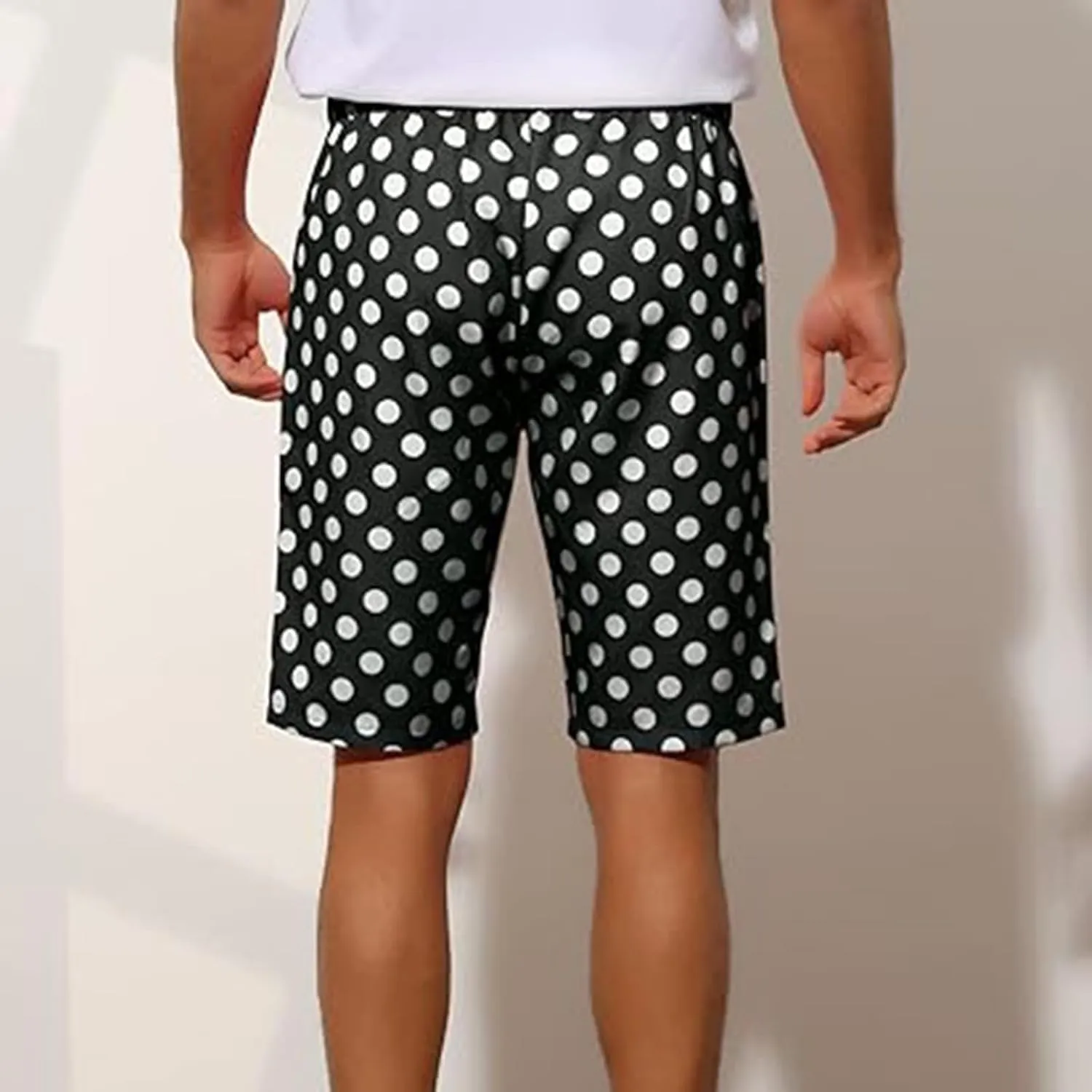 Men's Athletic Gym Shorts Quick Dry Dot Printed Casual Basketball Shorts with Pockets for Running Workout Activewear