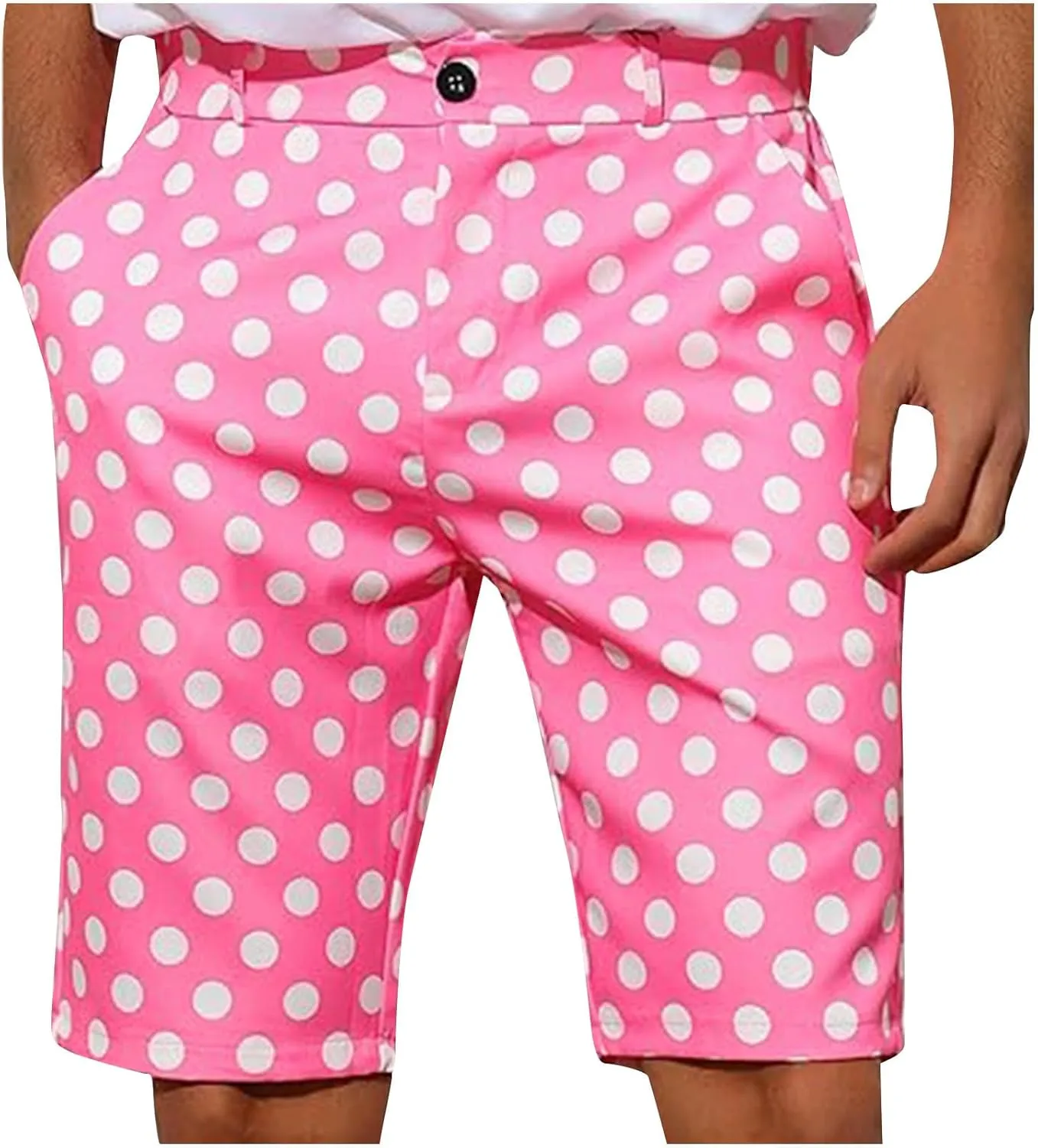 Men's Athletic Gym Shorts Quick Dry Dot Printed Casual Basketball Shorts with Pockets for Running Workout Activewear