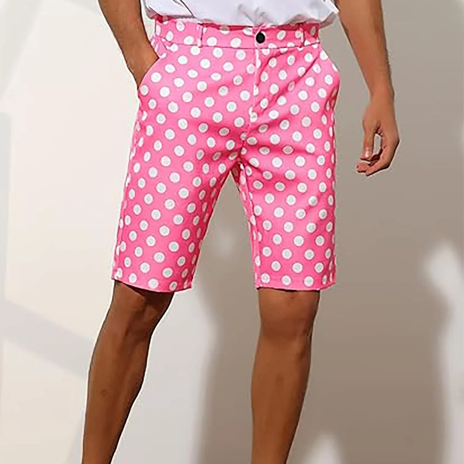 Men's Athletic Gym Shorts Quick Dry Dot Printed Casual Basketball Shorts with Pockets for Running Workout Activewear