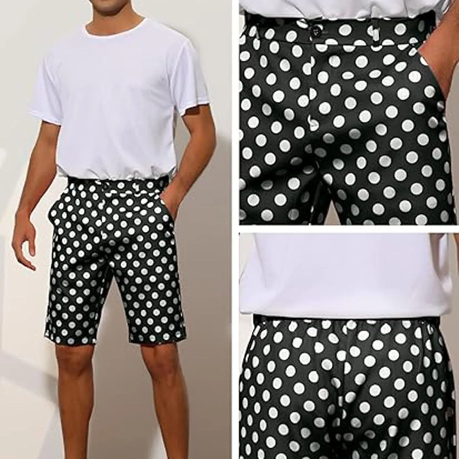 Men's Athletic Gym Shorts Quick Dry Dot Printed Casual Basketball Shorts with Pockets for Running Workout Activewear