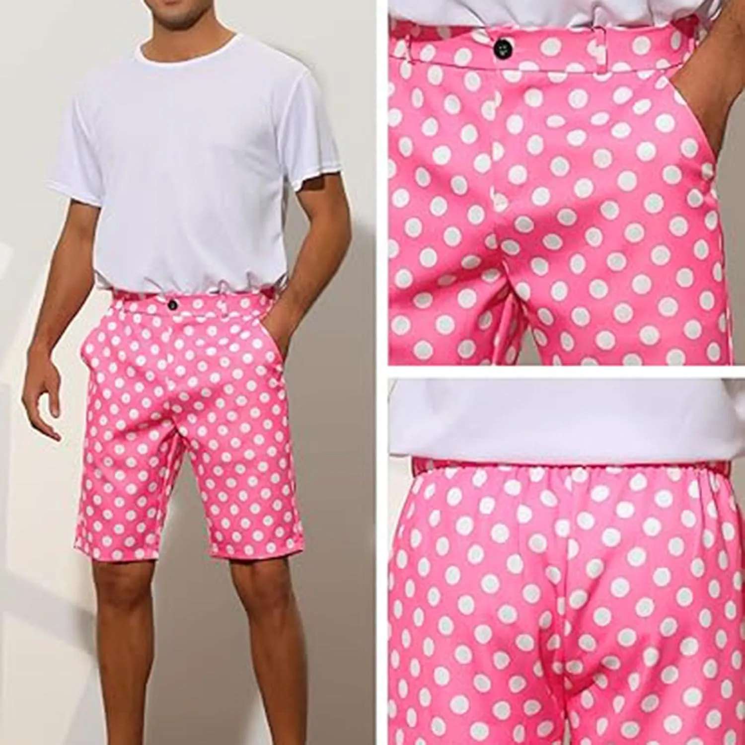 Men's Athletic Gym Shorts Quick Dry Dot Printed Casual Basketball Shorts with Pockets for Running Workout Activewear